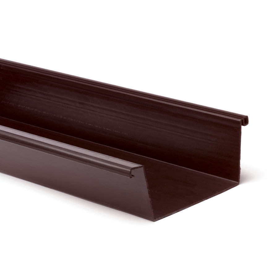 S-lon PVC bakgoot 140mm bruin